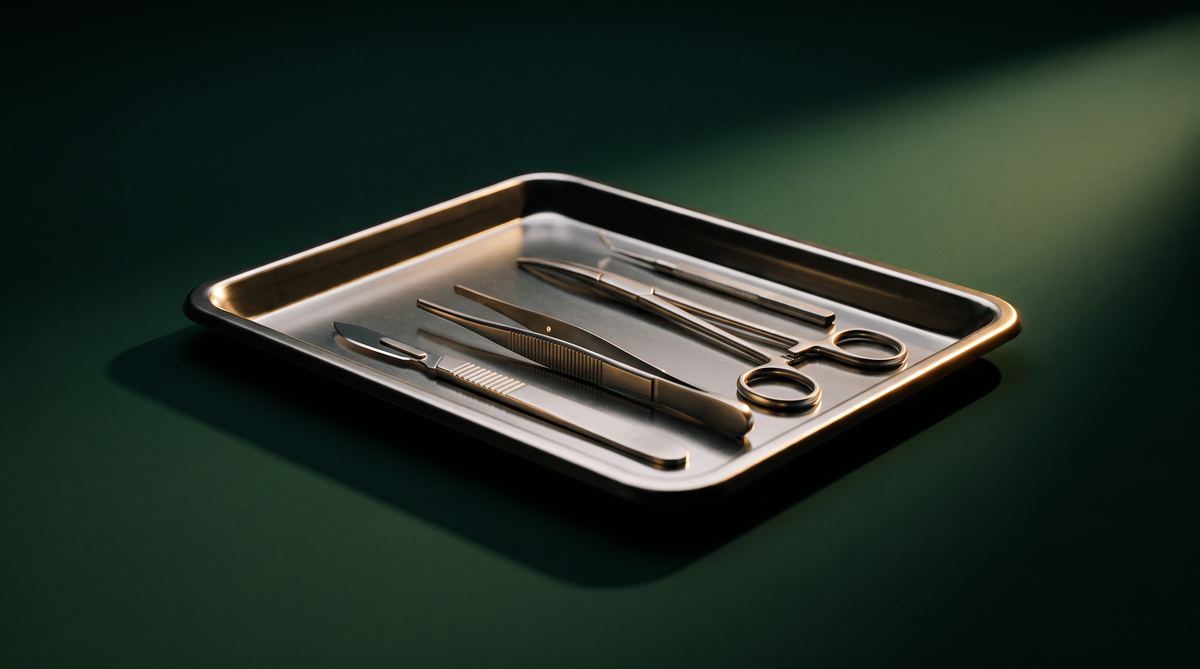 Instrumental cirúrgico esterilizado preparado para postectomia